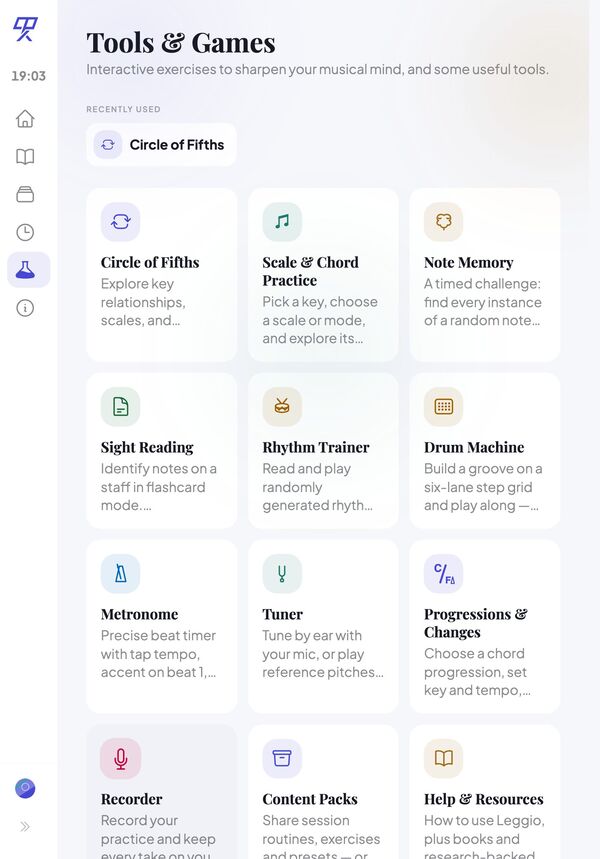 Tools and games grid