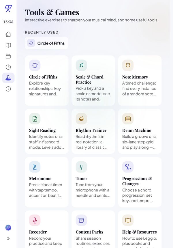 Tools and games grid
